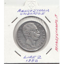 1882 Lire 2 Moneta Buona Conservazione Sigillato Umberto I